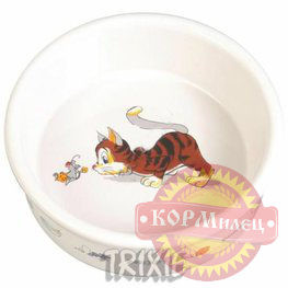 Миска керамическая "Веселая кошка" 200мл/ 11,5см Trixie арт. 9954