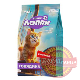 Хаппи Лаппи 350гр для взрослых кошек (ЧЗ) арт.29426