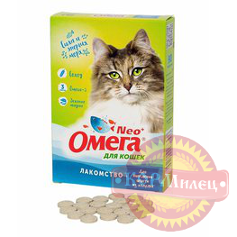 Омега Нео+ лакомство д/кошек Вывод шерсти (90табл) ЧЗ арт.28862